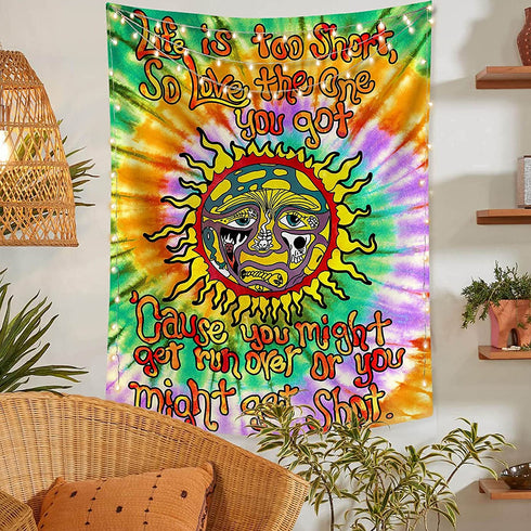 Lunerfex Trippy Sublime Tapestry Colorful Hippie Vertical Tapestry Sun Funny Tapestries Psychedelic Tapestry Wall Hanging for Bedroom (44'' — 60'')