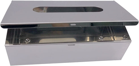 M2cbridge Metal Facial Tissue Box Cover Holder Lay On Wall Mounted, Mirror Polishing 18/8 Stainless Steel (Rectangle)