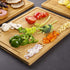 Bamboo Cutting Boards for Kitchen, (Set of 3) Kitchen Chopping Board with 3 Built-In Compartments and Juice Groove Heavy Duty Serving Tray Wood Butcher Block and Wooden Carving Board with Hole