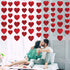 90 Hearts Valentines Day Heart Banner Felt Red Heart Shape Hanging String Garland Party Decor Valentines Day Decorations for Wedding Anniversary Birthday Home Valentines Party Supplies(15 Pcs)