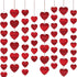 90 Hearts Valentines Day Heart Banner Felt Red Heart Shape Hanging String Garland Party Decor Valentines Day Decorations for Wedding Anniversary Birthday Home Valentines Party Supplies(15 Pcs)