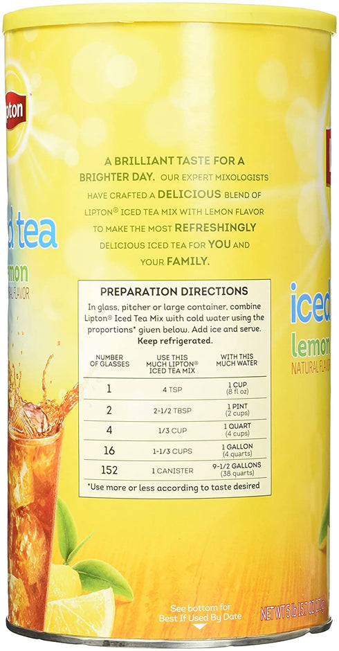 Lipton Iced Tea Mix, Lemon 38 qt