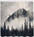 Ambesonne National Parks Shower Curtain, Canadian Smokey Mountain Cliff Outdoors Idyllic Scenery Photo Artwork, Cloth Fabric Bathroom Decor Set with Hooks, 69" W x 70" L, Black White