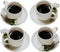 4oz. Espresso Cups Set of 4 With Matching Saucers - Premium White Porcelain, 8 Piece Gift Box Demitasse Set Italian Caff¨ Mugs, Turkish Coffee Cup Lungo Shots, Dopio Double Shot | White Set