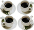 4oz. Espresso Cups Set of 4 With Matching Saucers - Premium White Porcelain, 8 Piece Gift Box Demitasse Set Italian Caff¨ Mugs, Turkish Coffee Cup Lungo Shots, Dopio Double Shot | White Set