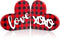 Hicarer 2 Pieces Valentine's Day Heart Wood Sign, Romantic Buffalo Plaid Be Mine Love Heart Wood Home Decoration, Wood Grain Block and Slices Decorations for Wedding Valentines Day Party (Red Plaid)