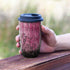 UNIVERSAL TRAVELLER Ceramic Coffee Travel Mug with Lid and Sleeve -16oz. Large, Eco-friendly Travel Coffee Mugs, Portable Tumbler, Reusable Travel Coffee Cup, Unique Ceramic Coffee Mug with Lid - Pink