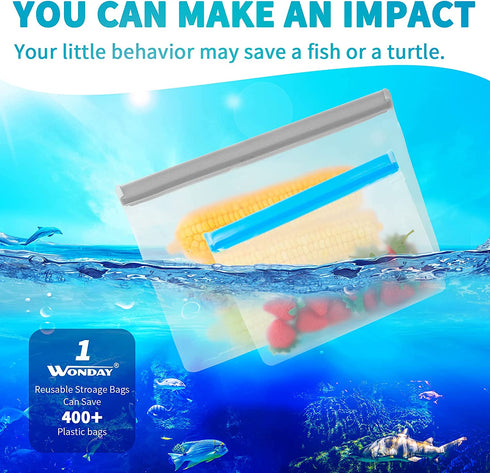 Reusable storage bags, Stand Up Reusable Freezer Bags, Reusable Sandwich Bags, Reusable Snack Bags, Reusable Gallon Bags, Reusable Food Storage Bags Silicone (16 Pack - 4 Gallon 6 Sandwich 6 Snack)