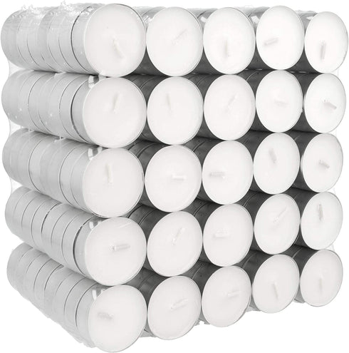 Amazon Basics 200-Pack Unscented Tealight Candles - 4 Hour Burn Time - White