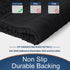Yimobra Original Luxury Chenille Bath Mat, 24 x 17 Inches, Soft Shaggy and Comfortable, Large Size, Super Absorbent and Thick, Non-Slip, Machine Washable, Perfect for Bathroom, Black