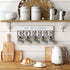 Barnyard Designs ˜Ok, But First Coffee™ Hanging Mug Holder, Wall Mounted Coffee Cup Organizer Rack, Rustic Farmhouse Wood Wall Decor Sign, for Kitchen, Coffee Bar or Cafe, Gray and White, 24? x 8.5?