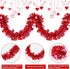 MTLEE 39.4 Feet 6 Pieces Heart Tinsel Garland Valentine's Day Metallic Red Tinsel Twist Garland Hanging Garland Decoration for Valentine's Day Indoor and Outdoor Decorations (Nice Style)