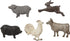 Creative Co-Op Pewter Card (Set of 5 Styles) Animal Magnets, Multicolored, 5 Count