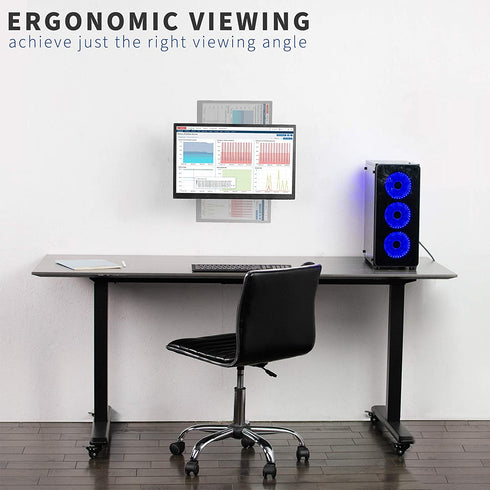 VIVO Full Motion Wall Mount for Single 13 to 27 inch LCD LED TV and Computer Monitor Screen, Tilt and Swivel Bracket with Max 100x100mm VESA, White, MOUNT-VW01MW