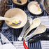 Whitenesser Japanese Retro Soup Spoons Set of 5, Ceramic Spoon Suitable for Soup, Gravy, Cake, Oatmeal, Chaos, Dumplings,Salad