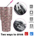 Artlion 30oz Tumbler Pink Leopard Insulated 30 OZ Metal Tumblers Cheetah Cup with Straws and Lid for Cold Hot Drinks