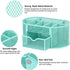 Aqua Pen Holder Organizer, Cute Office Supplies Pen and Marker Organization Essentials Desk Caddy with Drawer for Home & Office Desktop & Decor& Kitchen