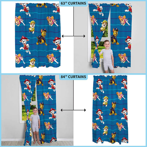 Franco Kids Room Window Curtains Drapes Set, 82 in x 63 in, Paw Patrol