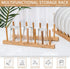 CL1949 Multifunctional Bamboo Wood Dish Rack Drain/Dry/Storage Plate Rack-Standing Kitchen Rack Cabinet Organizer (4 divisions)