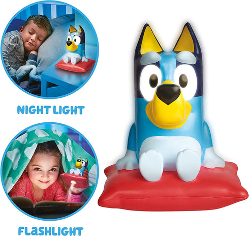 Bluey 2 in 1 Bedtime Night Light and Handy Flashlight - LED Night Light with Auto-Off Timer