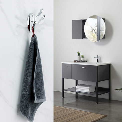 KOKOSIRI Swivel Hooks Solid Metal Foldable Towel Hooks with Multi Three Rotating Arms Swing Arm Triple Robe Hook Hanger, Wall Mounted, Polished Chrome, B1009CH-P2