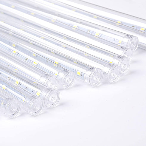 AWQ 16.9 Inch 10 Tubes Meteor Shower Lights 360LED Waterproof Falling Rain Drop Christmas Lights Plug in for Indoor & Outdoor Holiday Garden Tree Christmas Party Home Decor (Warm White)