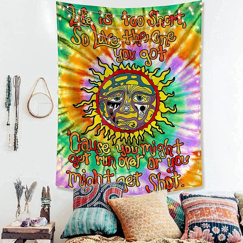Lunerfex Trippy Sublime Tapestry Colorful Hippie Vertical Tapestry Sun Funny Tapestries Psychedelic Tapestry Wall Hanging for Bedroom (44'' — 60'')