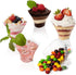 Mini Swirl Triangle Dessert Cups - Plastic Reusable Cups For Serving Dessert, Fruits & Mini Appetizer - Sampling Tasting Cups for Wedding Birthday Parties By Loreso(48CT 3.5oz Cups with Spoons)