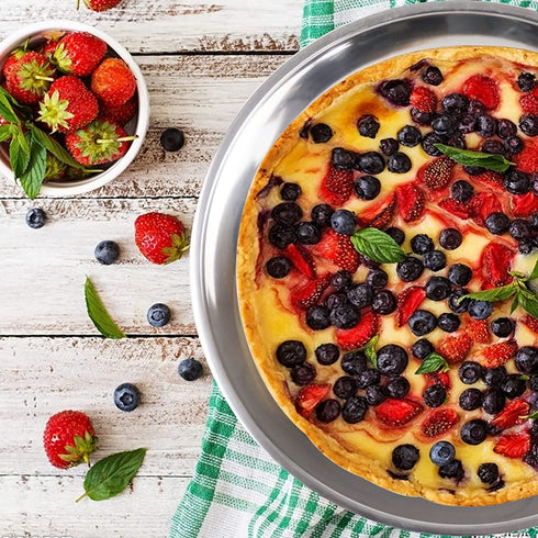 Deep Dish Pizza Pan,Pizza Pan for Oven Stainless Steel Pizza Tray 10-12-14-16Inch (12x1.6inch)