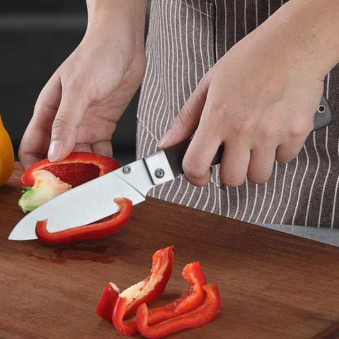 Folding Camping Chef Knife 4.5? Sharp 440A Stainless Steel Blade Japanese Style Pocket Folding Kitchen Knife Outdoor Cooking Knife