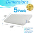 Cleaning Scrubbing Pads 5 Pack, Large Non Abrasive White 10 inch by 4 1/2 Inch Multi Purpose Glass Shower Scouring Sponges, Fits Universal Holders
