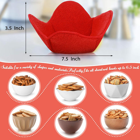 8 Pieces Bowl Holders Microwave Bowl Huggers Safe Bowl Pot Holder for Heat Soup, Food, Meals (Red)