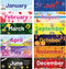 Holiday Monthly Headliners Seasonal Months of The Year Bulletin Board Set