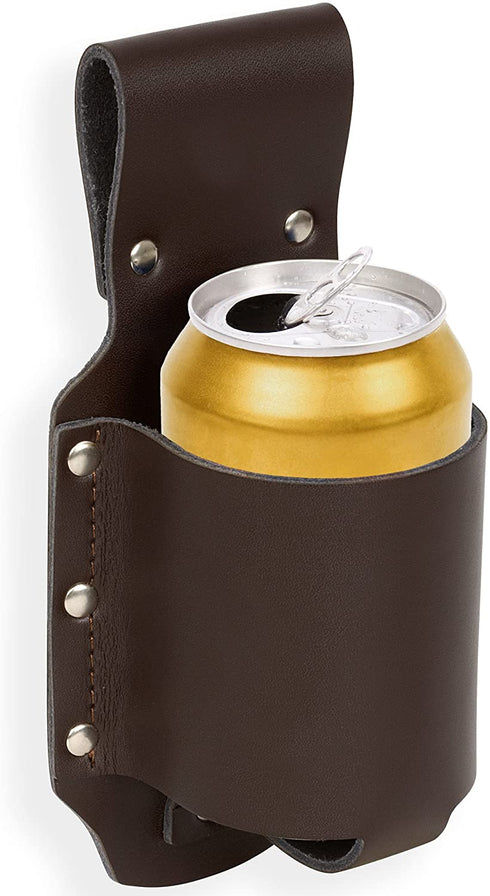 GreatGadgets Classic Beer Holster, Leather, Espresso Brown