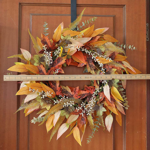 Fall Wreaths for Front Door - 24 inch Farmhouse Wreath Eucalyptus Autumn Berry Magnolia Outside Indoor Decor Large Harvest Crafts Wreaths Rustic Thanksgiving Halloween