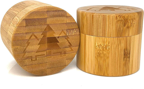 100ml Smell Proof Bamboo Stash Jar For Herbs And Spices | Quarter Oz Discreet Wood Scent Proof Container with Airtight Glass Jar