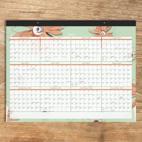 2022 Desk Calendar by AT-A-GLANCE, Monthly Desk Pad, 21-3/4" x 17", Standard, Paper Flowers (5035)