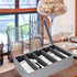 Flatware Storage Case - 5 Compartment Tableware Cutlery Container Chest with Removable PVC Lid and Easy to Carry Handles,Large Capacity Utensils,Silverware,Flatware Box(Light Grey)