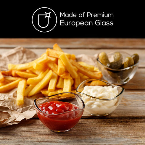 Small Glass Bowls for Dipping Sauce, Snack, Dessert, Dips, and Candy Dishes or Nut Bowls, Set of 6 (2 1/4 oz)