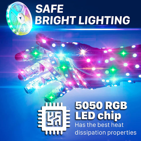 Upgraded 2022 WiFi LED Strip Lights Kit Extra Adhesive 3M Tape - 20 feet 300 LEDs SMD 5050 RGB Light, 44 Key Remote Controller, Flexible Changing Multi-Color Lighting Strips for TV, Room