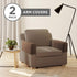 Zenna Home, Chocolate Pixel 2-Piece Stretch Furniture Arm Covers Armrest Protectors