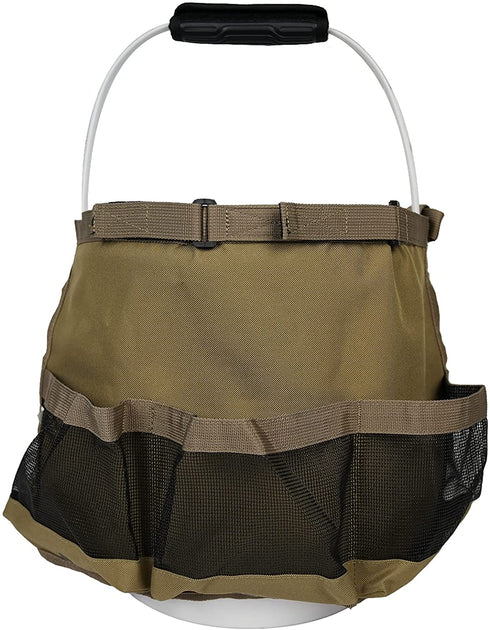 Bucket Idea Bucket Wash Tool Organizer for Garden Tools Fit 3.5 to 5 Gallon Bucket (Khaki)