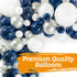 Bloonsy Navy Blue Balloon Garland Kit | Balloon Arch Kit for Baby Boy Shower | 120 Pack | Navy Blue and Silver Balloons