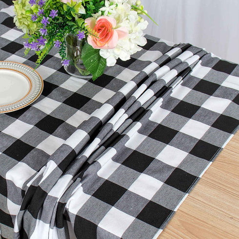 Checked Tablecloth Rectangle 54x80-Inch Black and White Buffalo Plaid Tablecloth Washable Check Table Cover Gingham Tablecloth for Dining Room Rustic Lattice Tablecloth Table Linen Christmas
