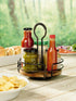 Gourmet Basics by Mikasa Handover Acacia Wood Rotating Condiment Caddy, One Size, Antique Black