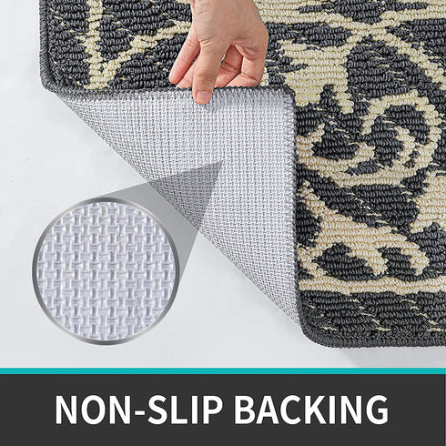 DEXI Door Mat Indoor Rugs for Entryway Floor Mats Inside Doormat Front Entrance Rug Entry Non Slip Washable,19.5"x31.5",Dark Gray