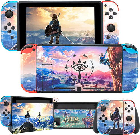 DLseego Switch Skin Sticker Pretty Pattern Full Wrap Skin Protective Film Sticker Compatible with Nintendo Switch- Zelda Breath of The Wild