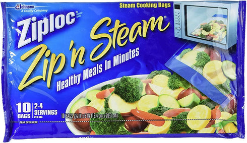 Ziploc Zip'N Steam Medium Cooking Bags, 10 CT (Pack - 3)