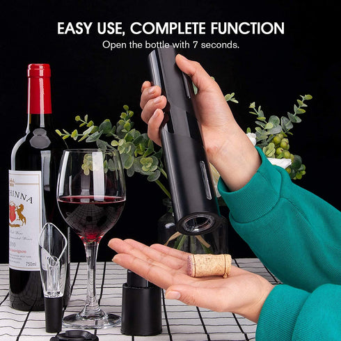 mafiti Wine Gifts for Him Men Dad Husband Fathers Day, Electric Wine Bottle Openers Pourer Aerater Stopper Set 4-in-1, Wine Accessories Christmas Boxes Birthday Gifts for Women