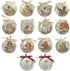 FAVRD 12 Days of Christmas Ornaments Set Shatterproof Christmas Tree Decorations Christmas Decor Holiday Decorative Hanging Ornaments, Set of 14, Each Ornament 3 Inch Diameter, 3.5 Inch High, Beige